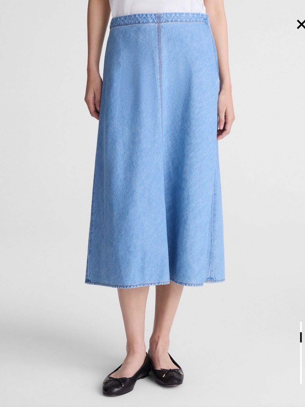 Madewell Airy Denim Slip Midi Skirt Size 30
